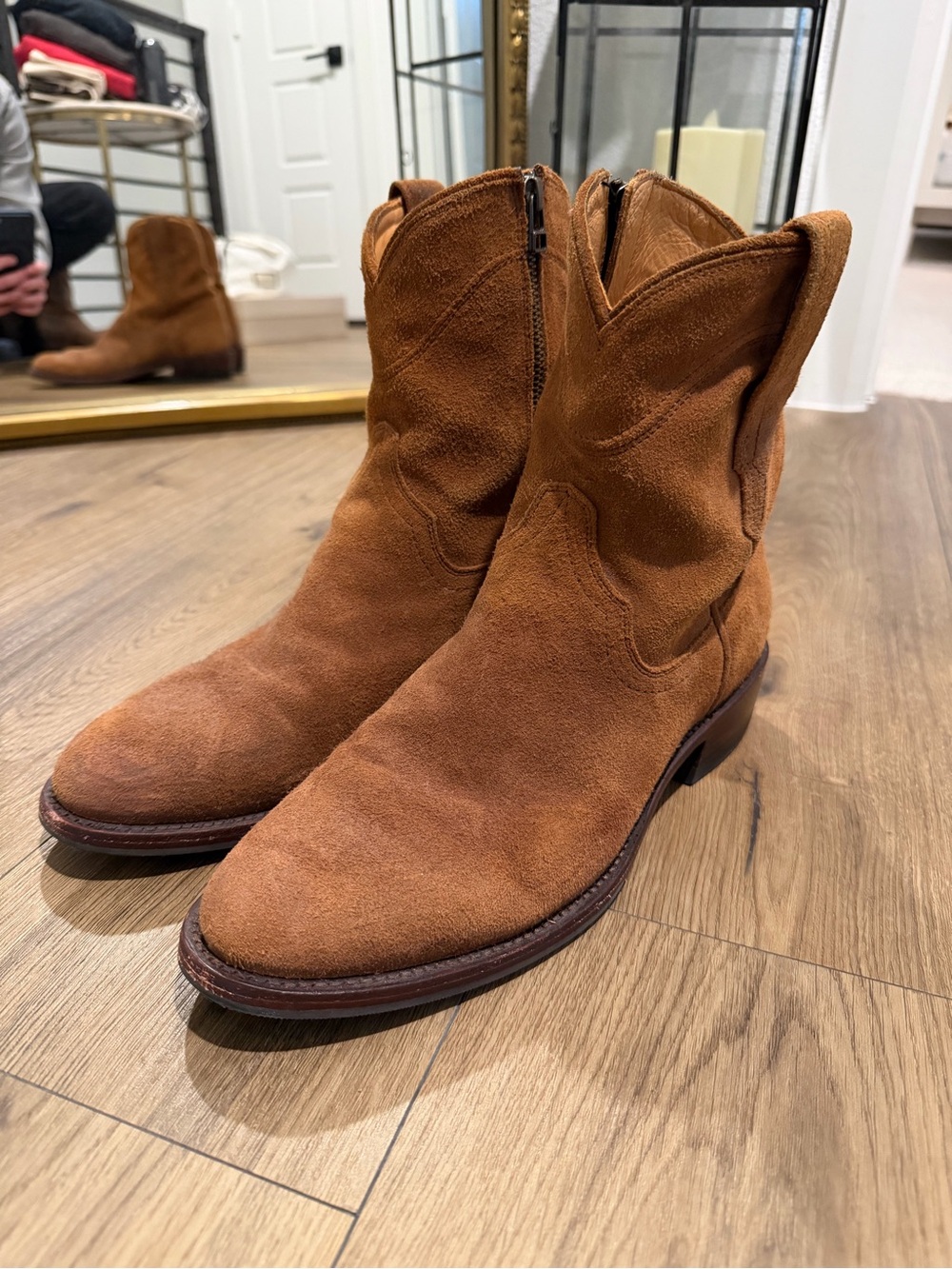 Men's Tecovas Dean Roper Zip Boots (Tan Roughout)